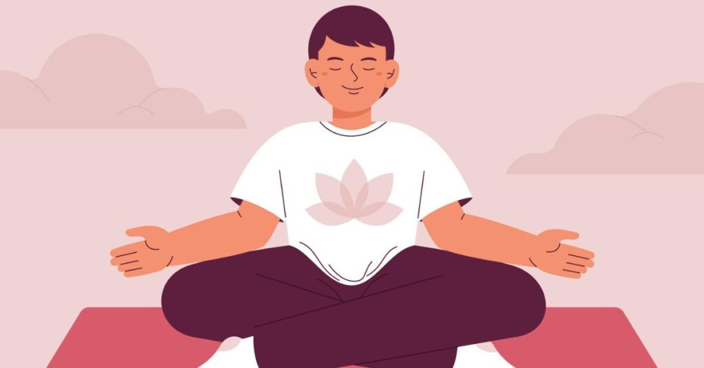 a peaceful person meditating.